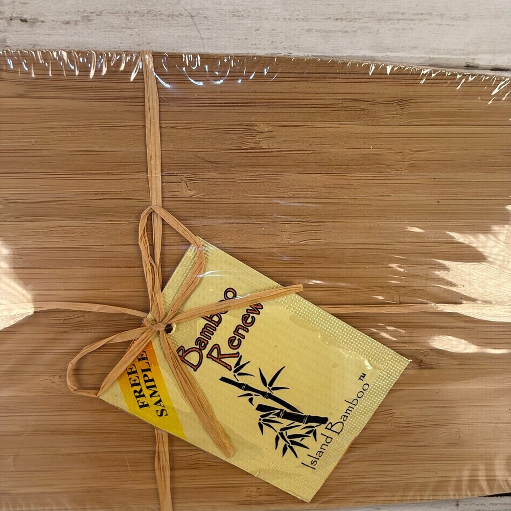 Island Bamboo Encinitas Cheese Utility Board Two Tone Wood Serving Tray New - Picture 3 of 6